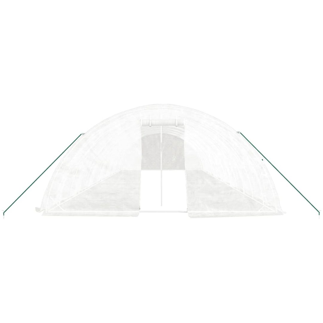 Växthus med stålram vit 70 m² vidaXL 14 x 5 x 2.3 m – bild 4