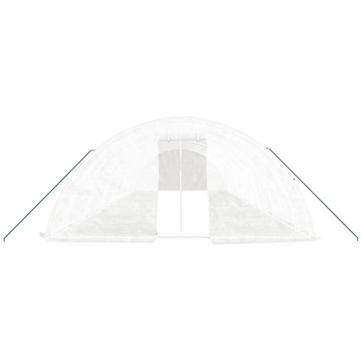 Växthus med stålram vit 70 m² vidaXL 14 x 5 x 2.3 m – bild 4
