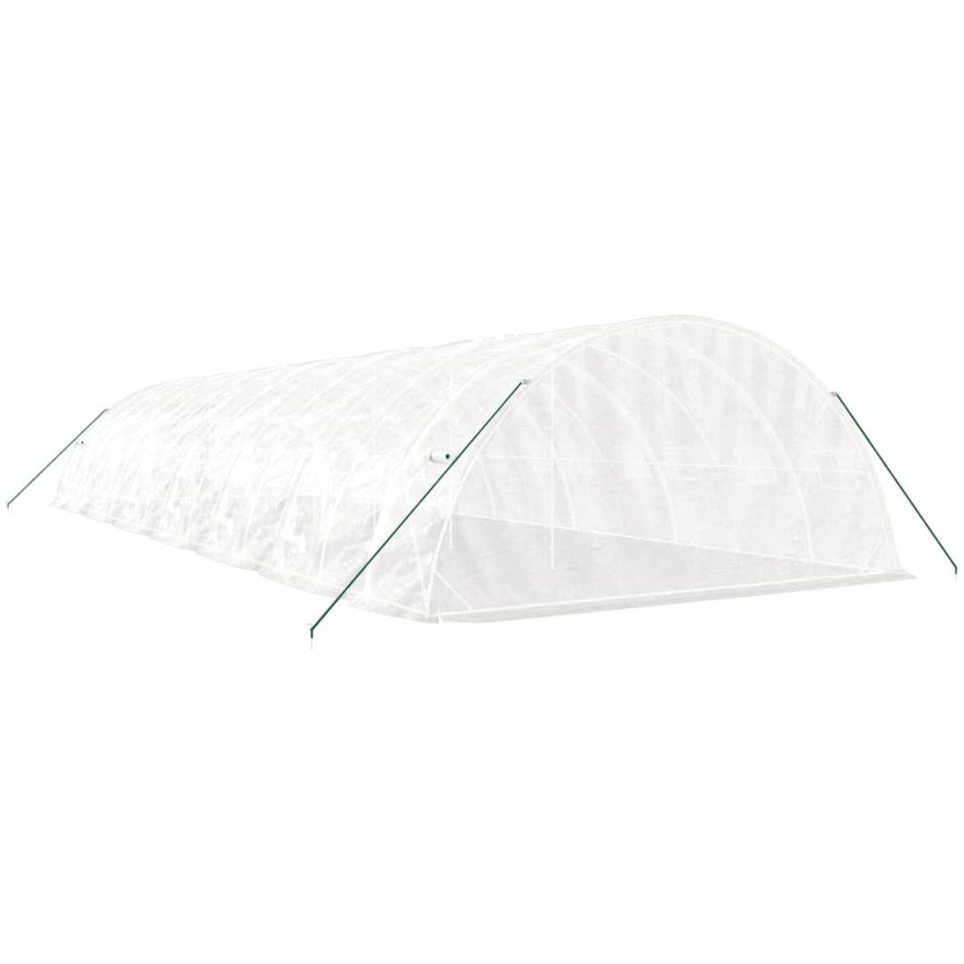 Växthus med stålram vit 70 m² vidaXL 14 x 5 x 2.3 m – bild 6