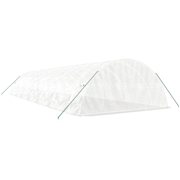 Växthus med stålram vit 70 m² vidaXL 14 x 5 x 2.3 m – bild 6