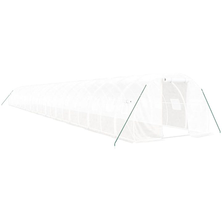 Växthus med stålram vit 72 m² vidaXL 24 x 3 x 2 m – bild 2