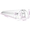 Växthus med stålram vit 72 m² vidaXL 24 x 3 x 2 m – miniatyr 12