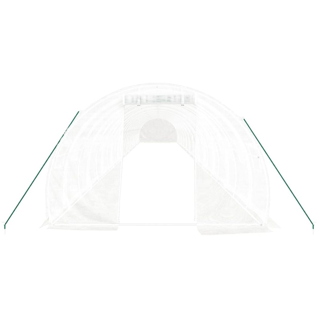 Växthus med stålram vit 72 m² vidaXL 24 x 3 x 2 m – bild 4