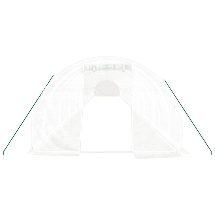 Växthus med stålram vit 72 m² vidaXL 24 x 3 x 2 m – bild 4