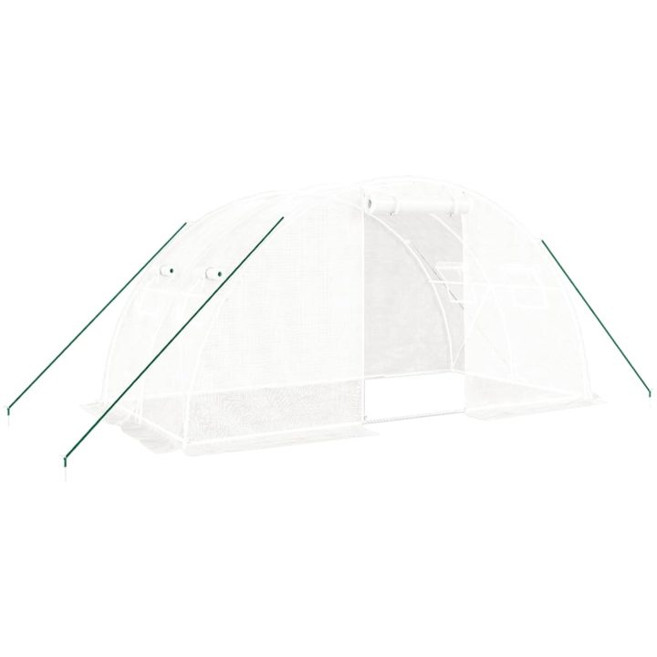 Växthus med stålram vit 8 m² vidaXL 4 x 2 x 2 m – bild 2