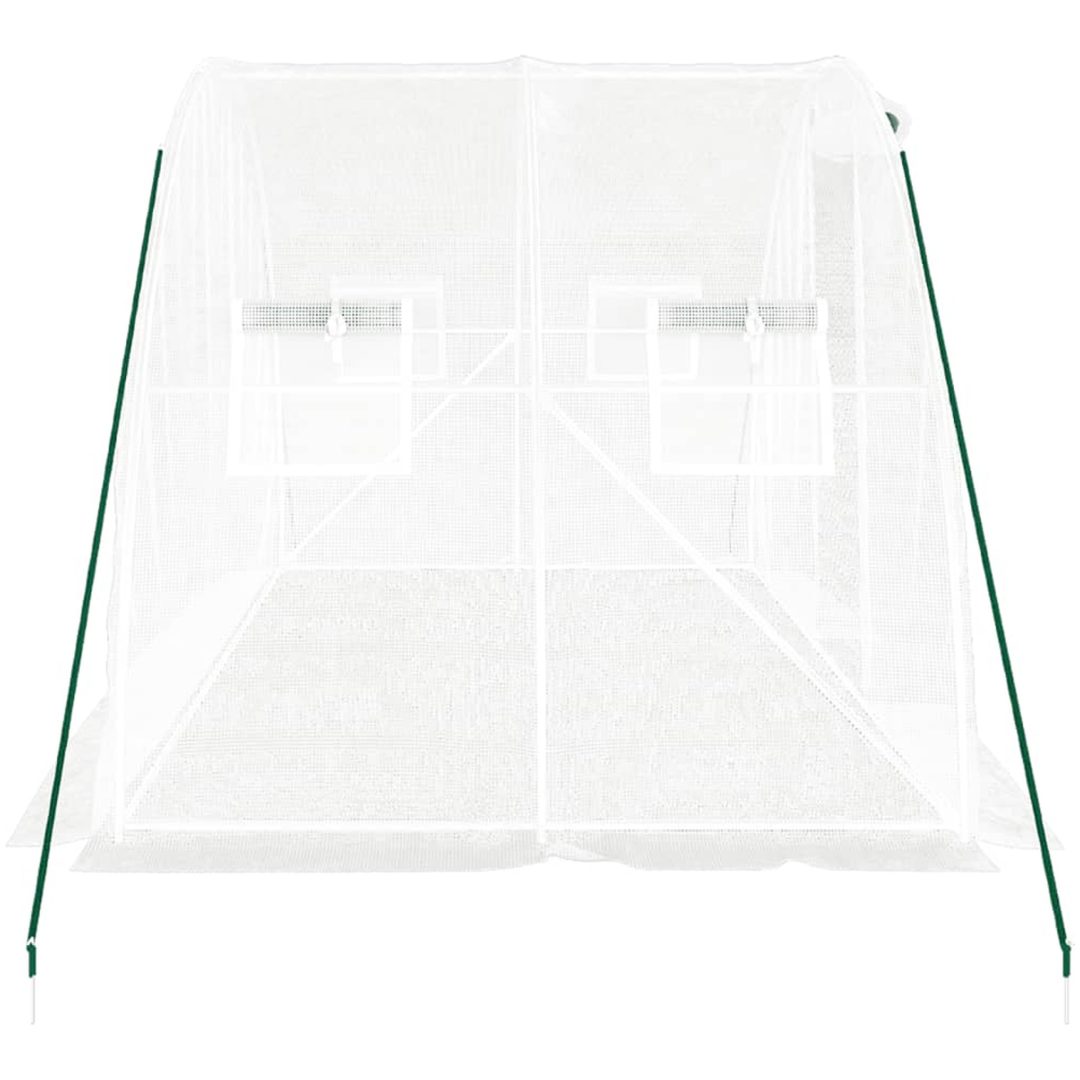 Växthus med stålram vit 8 m² vidaXL 4 x 2 x 2 m – bild 5