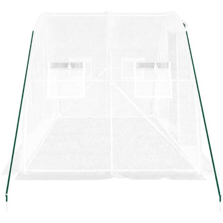 Växthus med stålram vit 8 m² vidaXL 4 x 2 x 2 m – bild 5