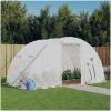Växthus med stålram vit 8 m² vidaXL 4 x 2 x 2 m – miniatyr 1