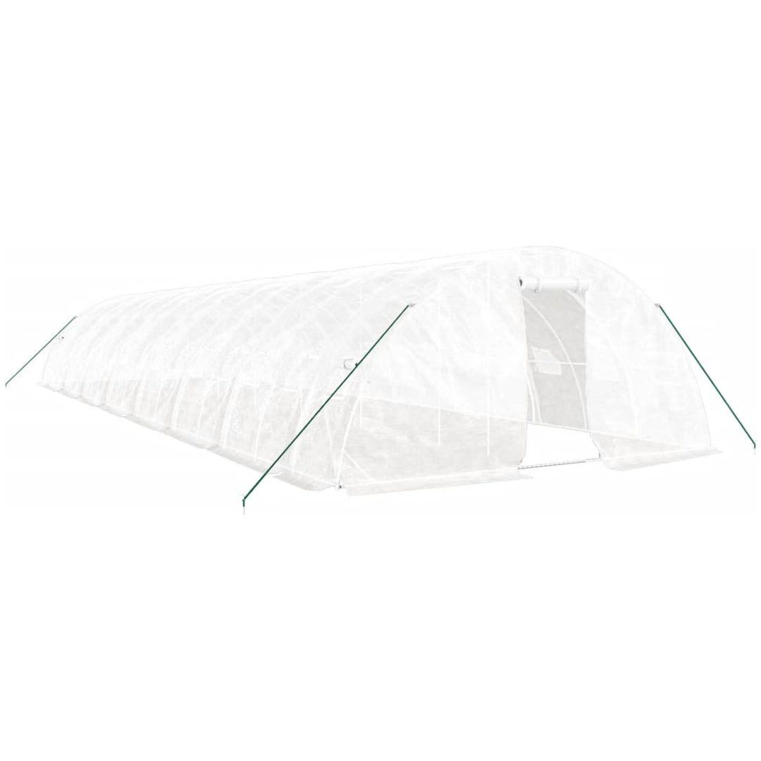 Växthus med stålram vit 80 m² vidaXL 16 x 5 x 2.3 m – bild 2