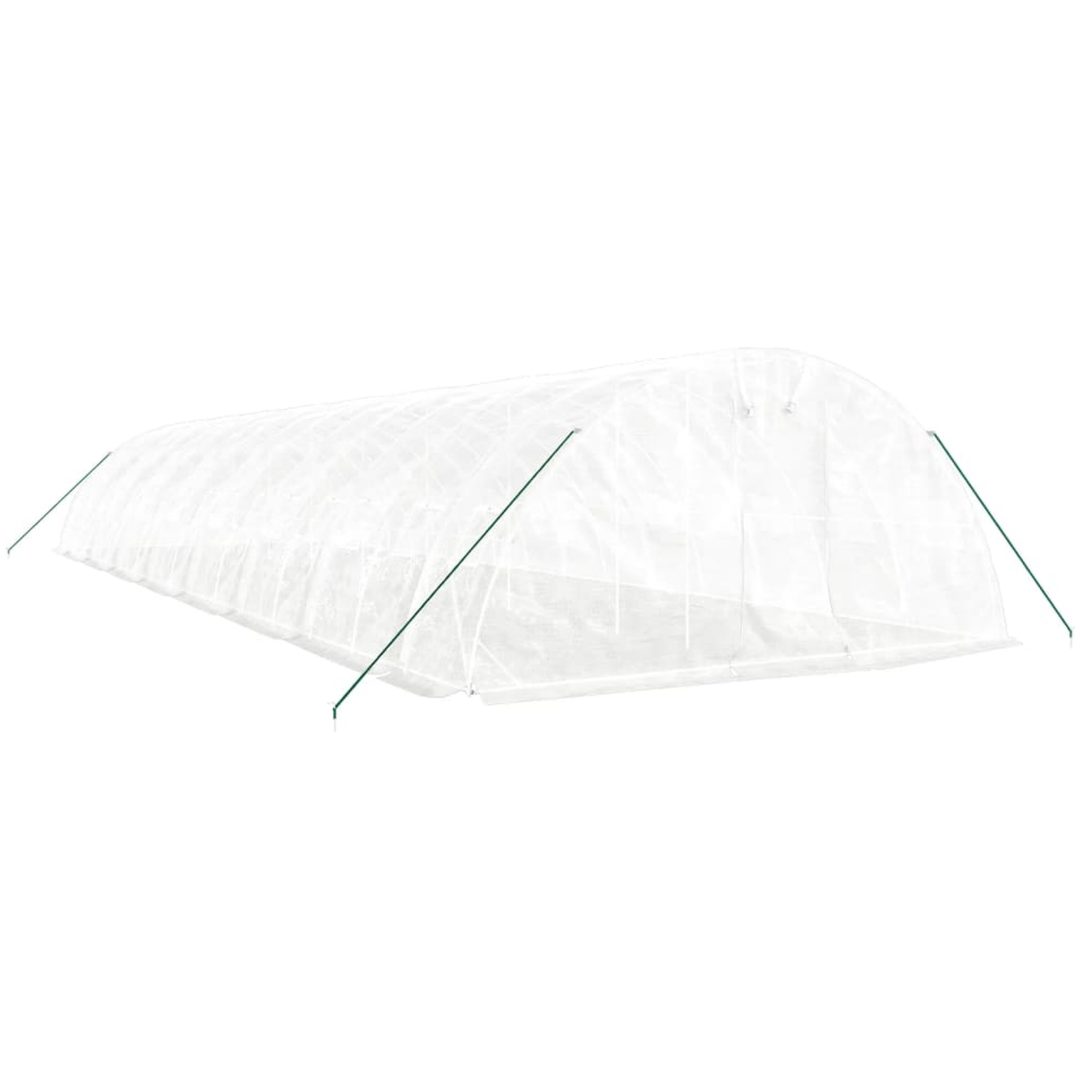 Växthus med stålram vit 80 m² vidaXL 16 x 5 x 2.3 m – bild 3