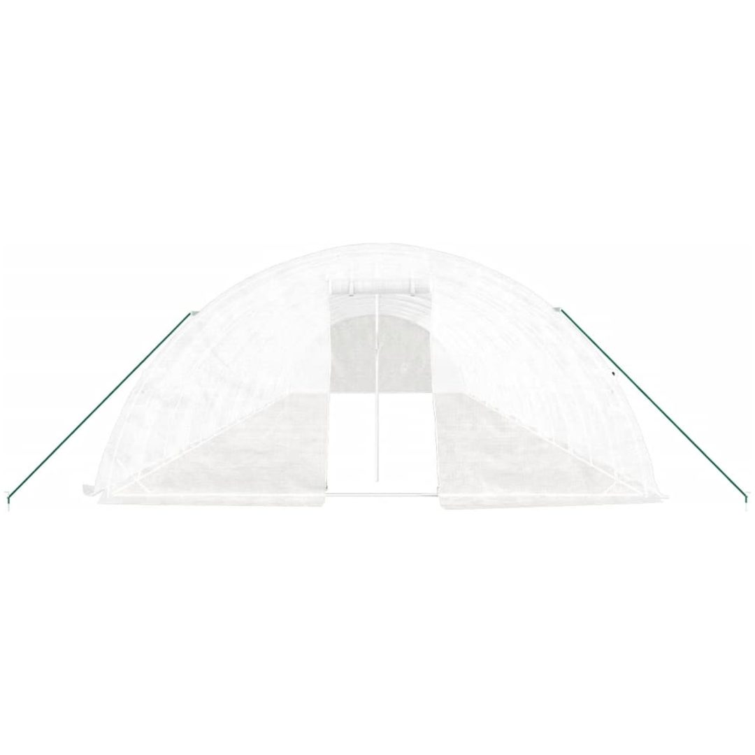 Växthus med stålram vit 80 m² vidaXL 16 x 5 x 2.3 m – bild 4