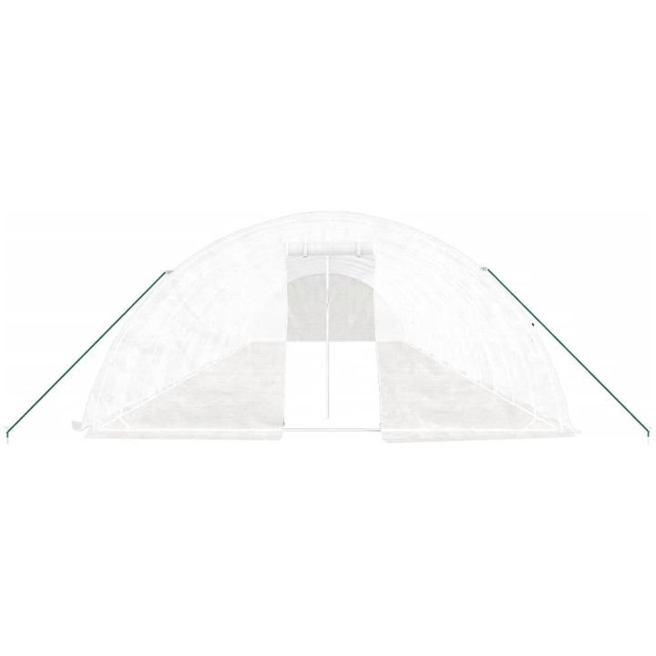Växthus med stålram vit 80 m² vidaXL 16 x 5 x 2.3 m – bild 4