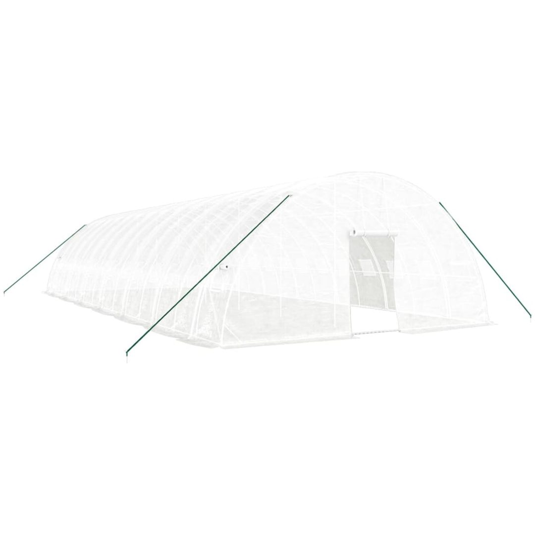 Växthus med stålram vit 84 m² vidaXL 14 x 6 x 2.85 m – bild 2