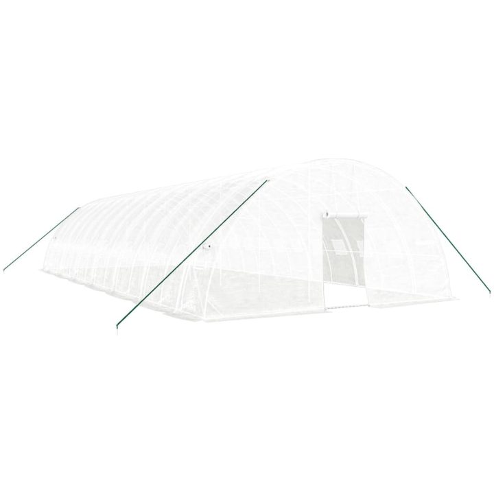 Växthus med stålram vit 84 m² vidaXL 14 x 6 x 2.85 m – bild 2