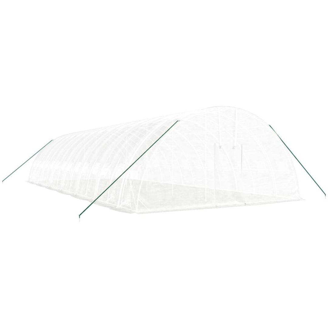 Växthus med stålram vit 84 m² vidaXL 14 x 6 x 2.85 m – bild 3