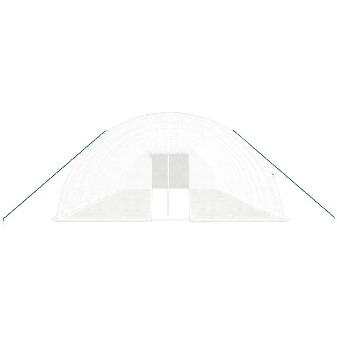 Växthus med stålram vit 84 m² vidaXL 14 x 6 x 2.85 m – bild 4
