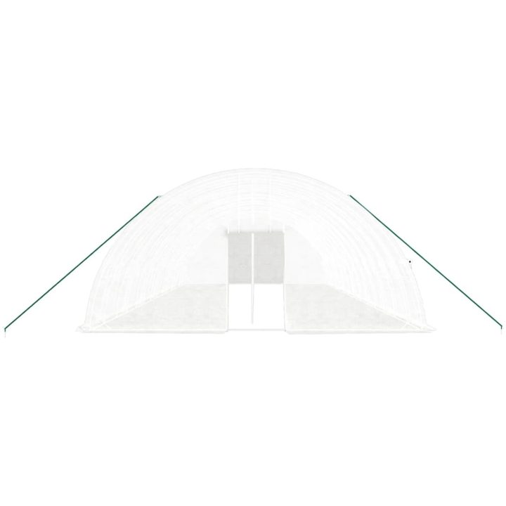 Växthus med stålram vit 84 m² vidaXL 14 x 6 x 2.85 m – bild 4