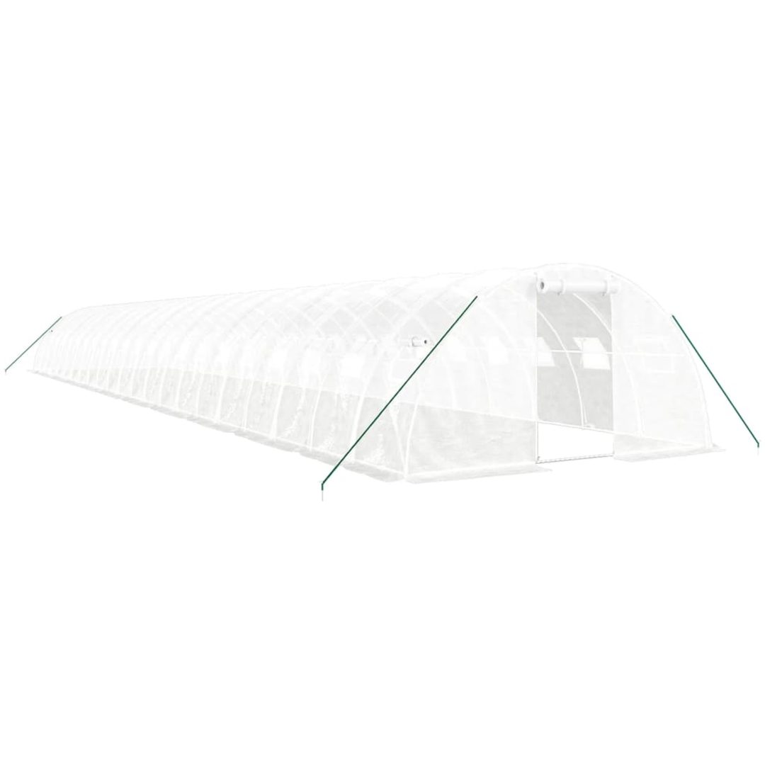 Växthus med stålram vit 88 m² vidaXL 22 x 4 x 2 m – bild 2