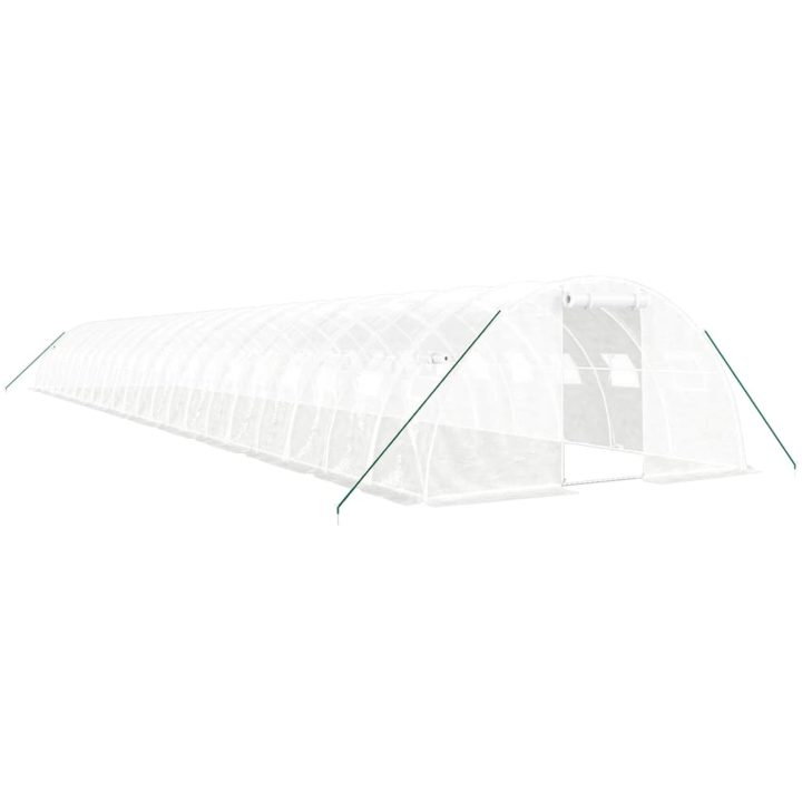 Växthus med stålram vit 88 m² vidaXL 22 x 4 x 2 m – bild 2