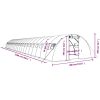 Växthus med stålram vit 88 m² vidaXL 22 x 4 x 2 m – miniatyr 12