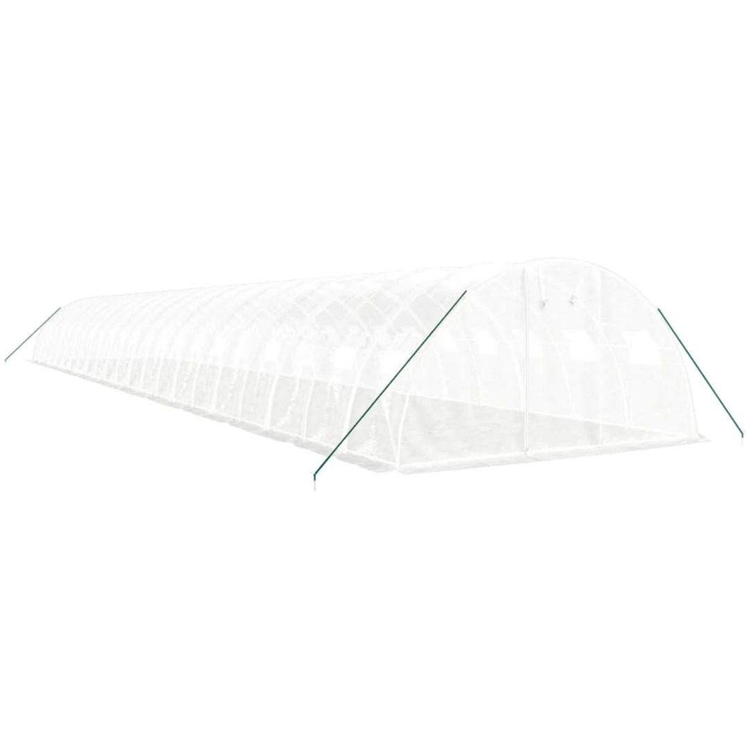 Växthus med stålram vit 88 m² vidaXL 22 x 4 x 2 m – bild 3
