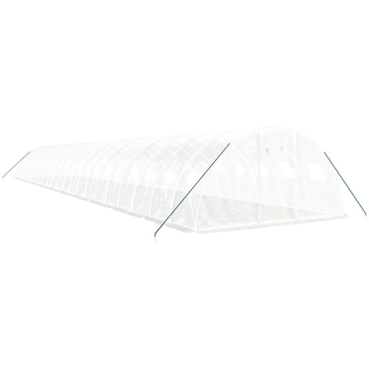 Växthus med stålram vit 88 m² vidaXL 22 x 4 x 2 m – bild 3