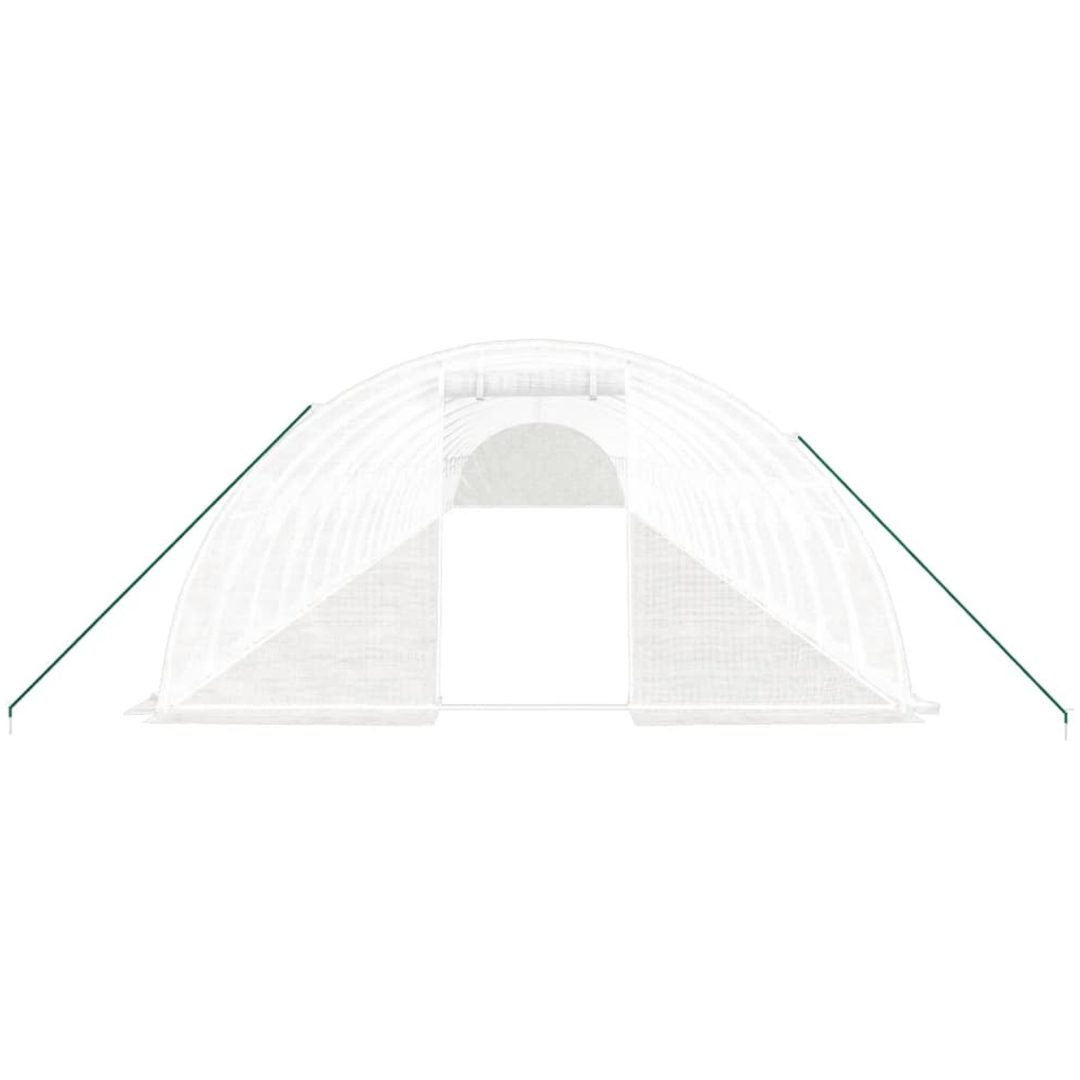 Växthus med stålram vit 88 m² vidaXL 22 x 4 x 2 m – bild 4