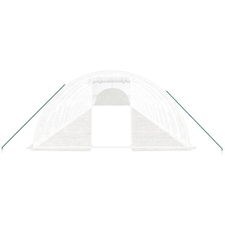 Växthus med stålram vit 88 m² vidaXL 22 x 4 x 2 m – bild 4