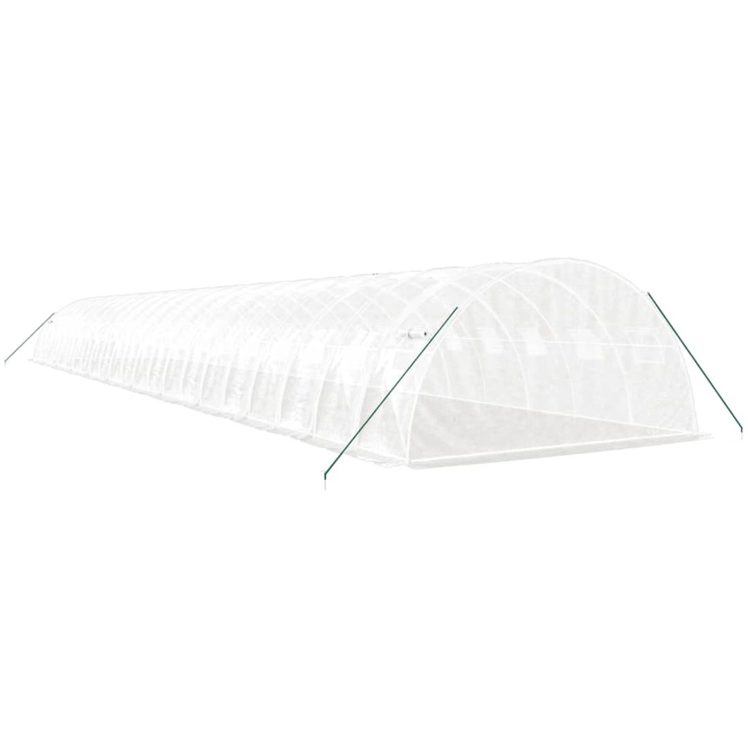 Växthus med stålram vit 88 m² vidaXL 22 x 4 x 2 m – bild 6