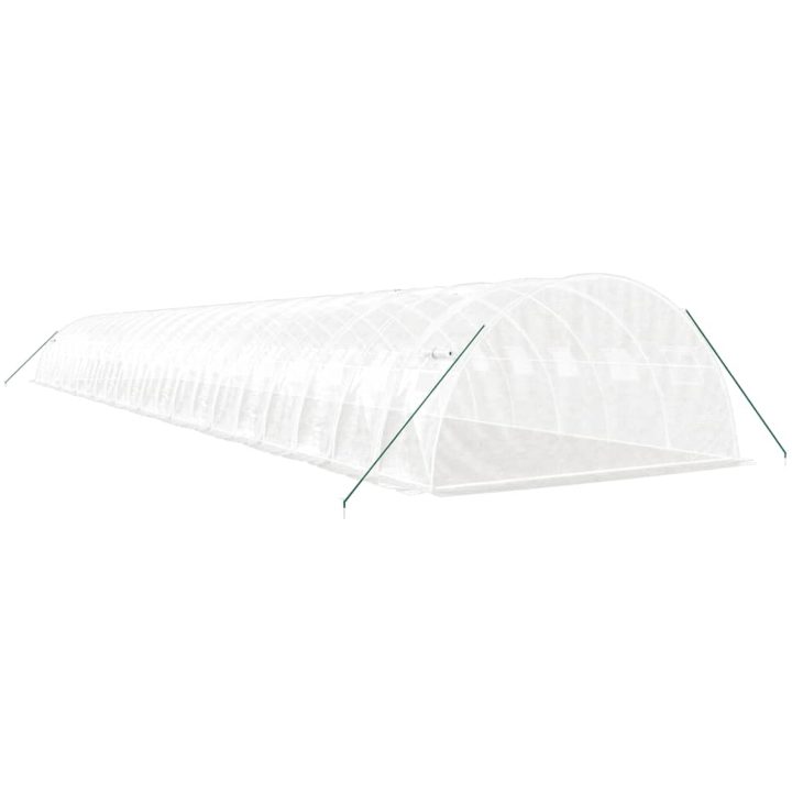 Växthus med stålram vit 88 m² vidaXL 22 x 4 x 2 m – bild 6