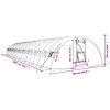 Växthus med stålram vit 90 m² vidaXL 18 x 5 x 2.3 m – miniatyr 12