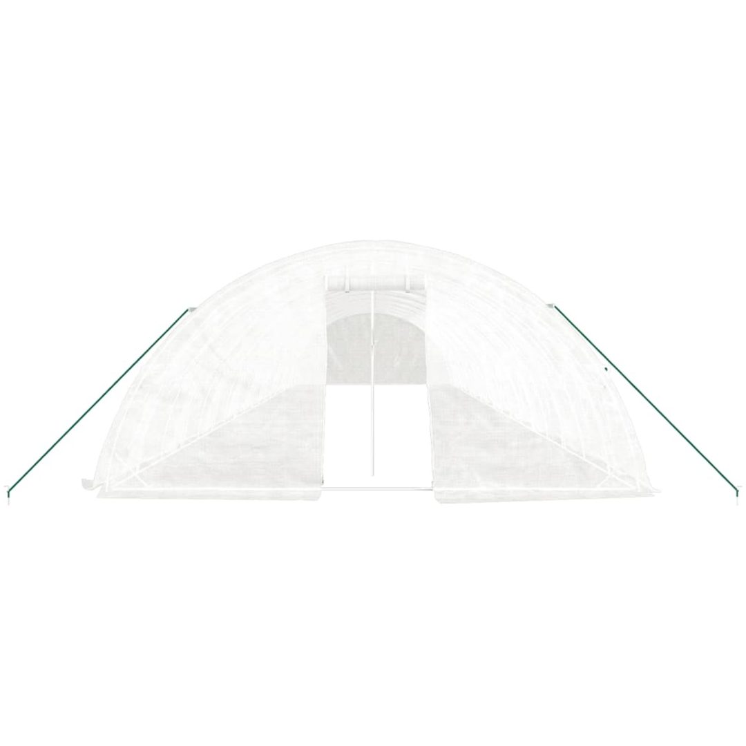 Växthus med stålram vit 90 m² vidaXL 18 x 5 x 2.3 m – bild 4