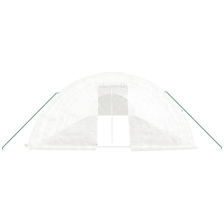 Växthus med stålram vit 90 m² vidaXL 18 x 5 x 2.3 m – bild 4