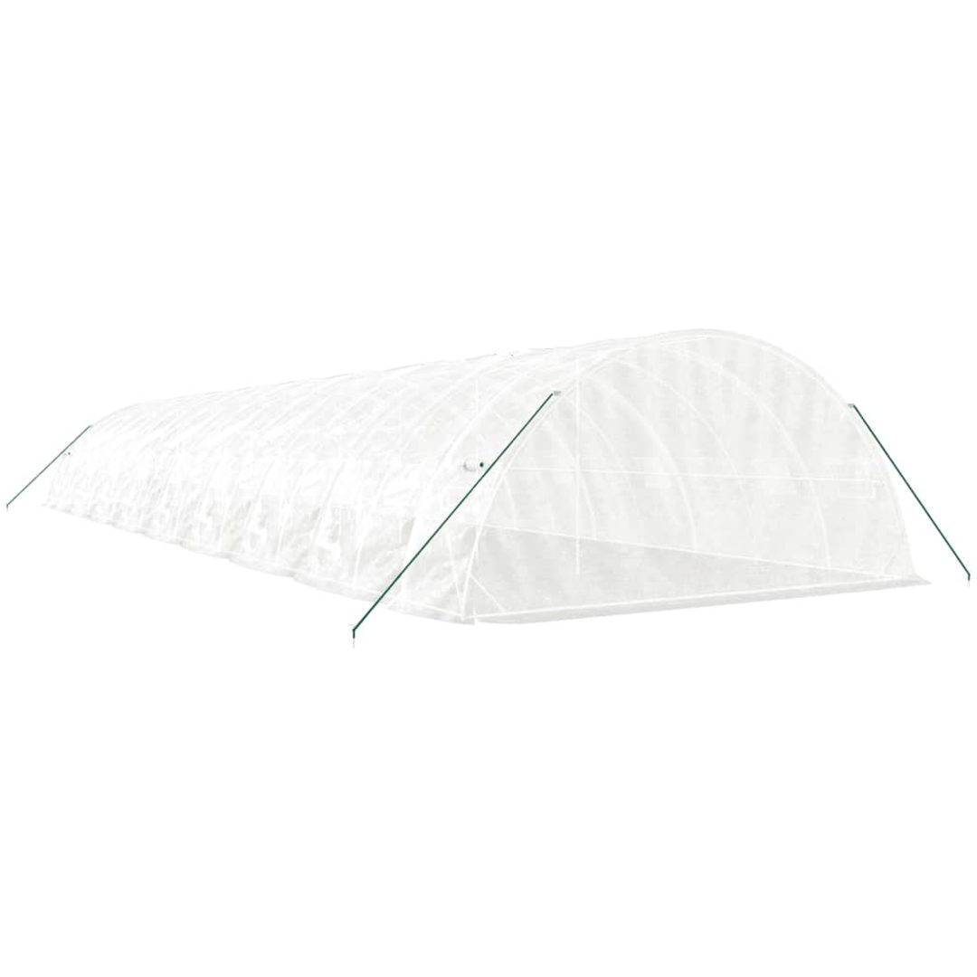 Växthus med stålram vit 90 m² vidaXL 18 x 5 x 2.3 m – bild 6