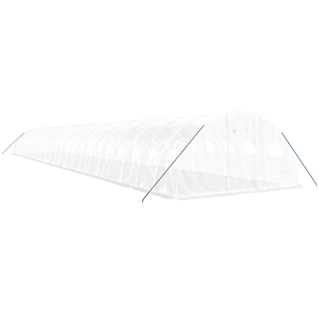 Växthus med stålram vit 96 m² vidaXL 24 x 4 x 2 m – bild 3