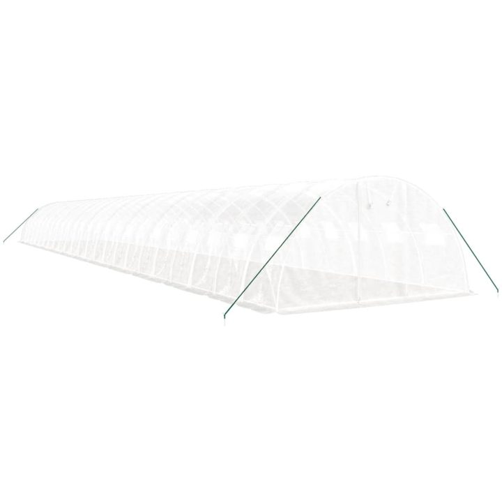 Växthus med stålram vit 96 m² vidaXL 24 x 4 x 2 m – bild 3