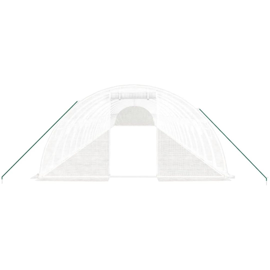 Växthus med stålram vit 96 m² vidaXL 24 x 4 x 2 m – bild 4