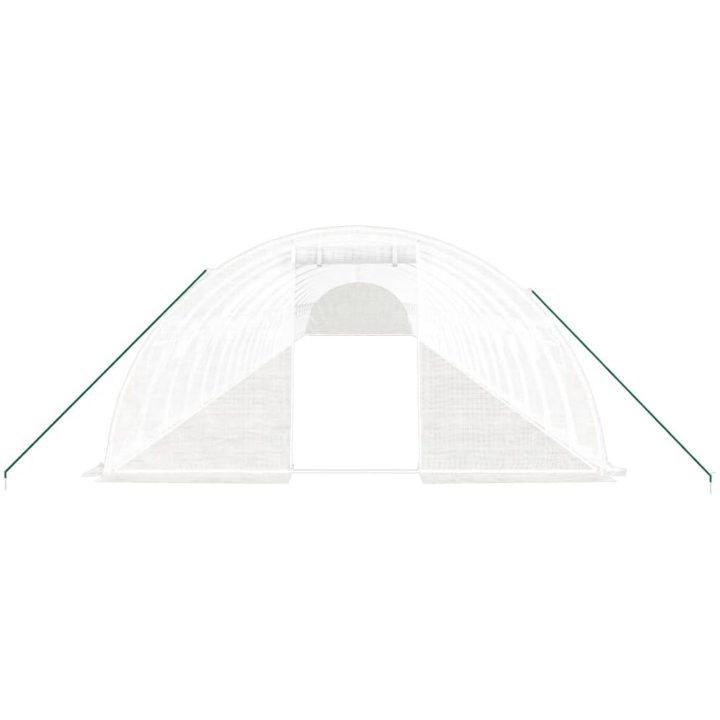 Växthus med stålram vit 96 m² vidaXL 24 x 4 x 2 m – bild 4
