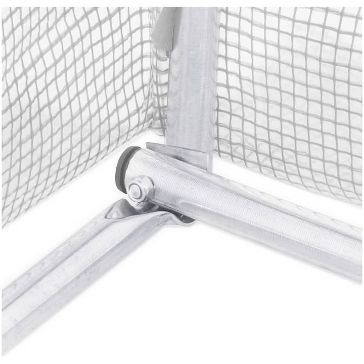 Växthus med stålram vit 96 m² vidaXL 24 x 4 x 2 m – bild 8