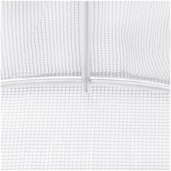 Växthus med stålram vit 96 m² vidaXL 24 x 4 x 2 m – bild 9