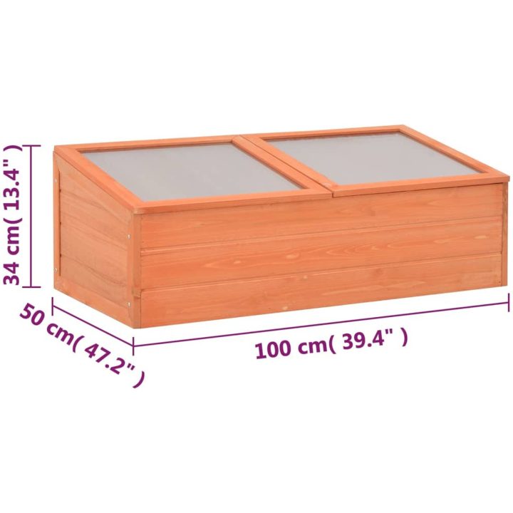 Växthus trä vidaXL 100 x 50 x 34 cm – bild 10