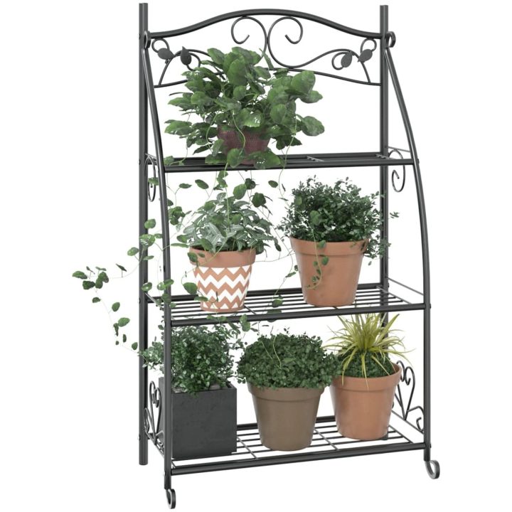Växthylla svart 56x30x96 cm stål vidaXL – bild 3