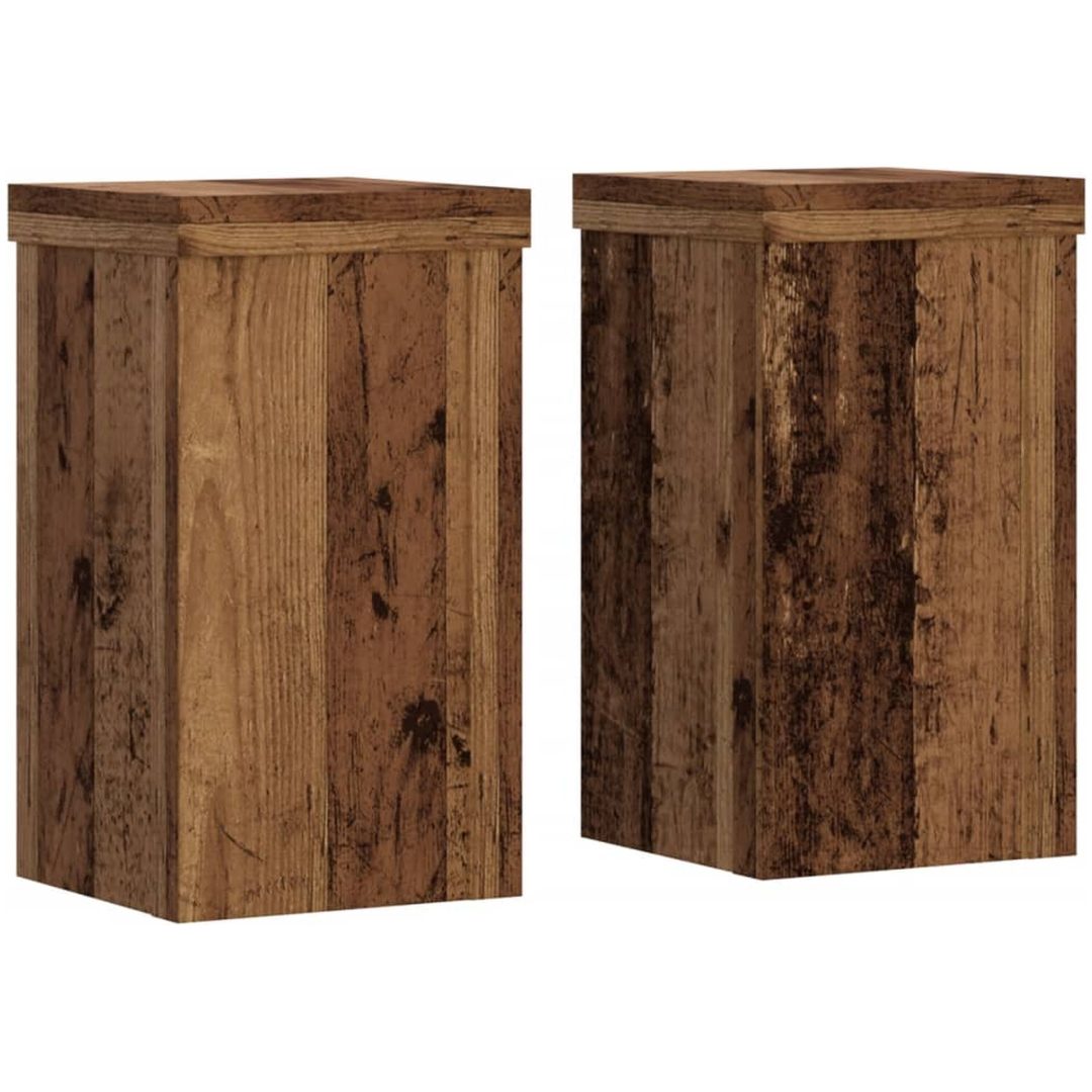 Växtställ 2 st åldrat trä konstruerat trä vidaXL 10 x 10 x 18 cm – bild 2