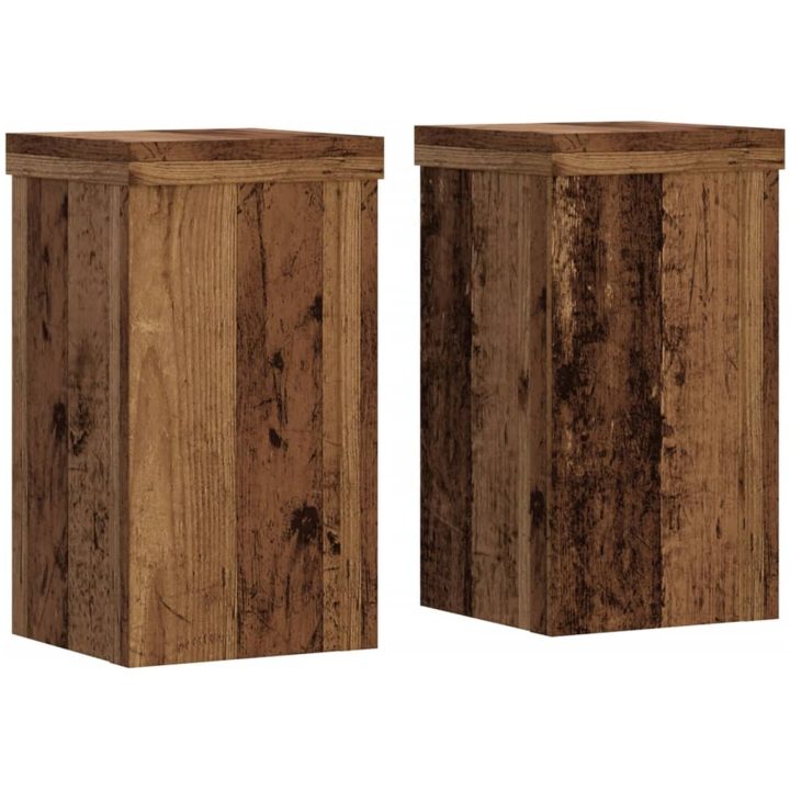 Växtställ 2 st åldrat trä konstruerat trä vidaXL 10 x 10 x 18 cm – bild 2