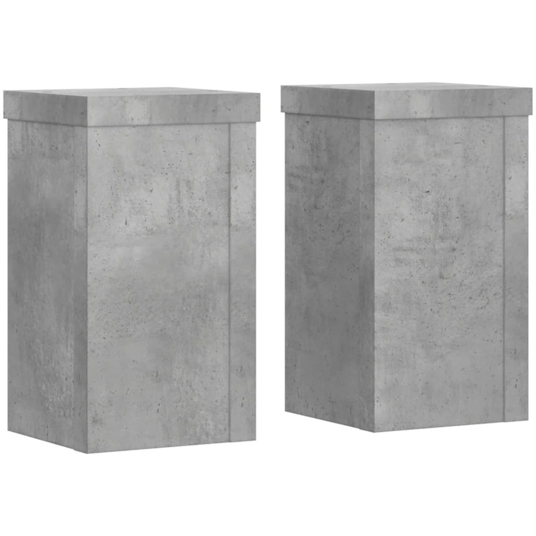 Växtställ 2 st betonggrå konstruerat trä vidaXL 10 x 10 x 18 cm – bild 2