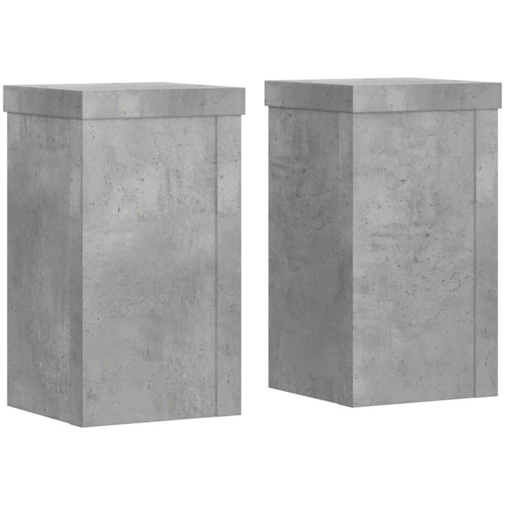Växtställ 2 st betonggrå konstruerat trä vidaXL 10 x 10 x 18 cm – bild 2