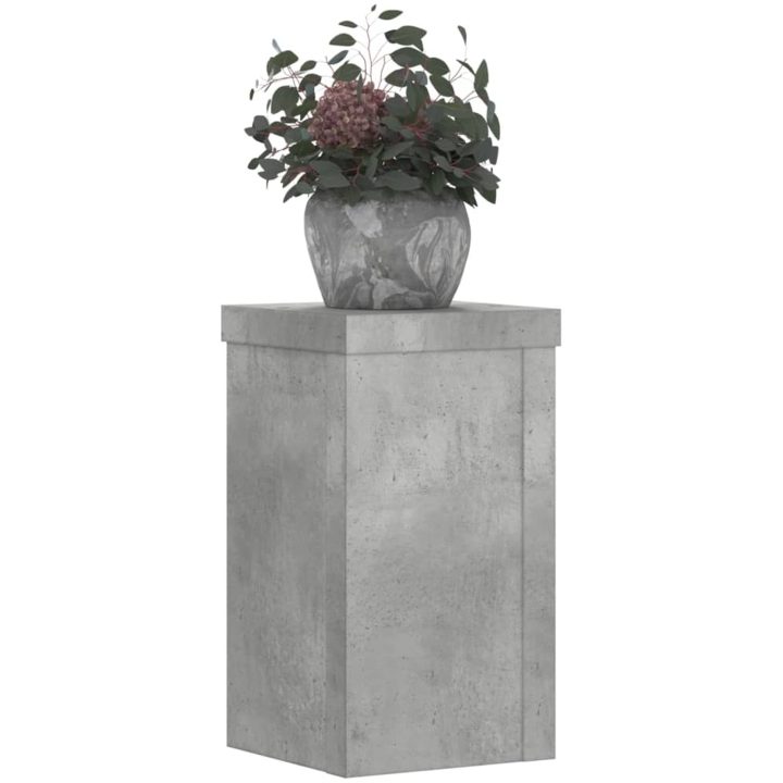 Växtställ 2 st betonggrå konstruerat trä vidaXL 10 x 10 x 18 cm – bild 3