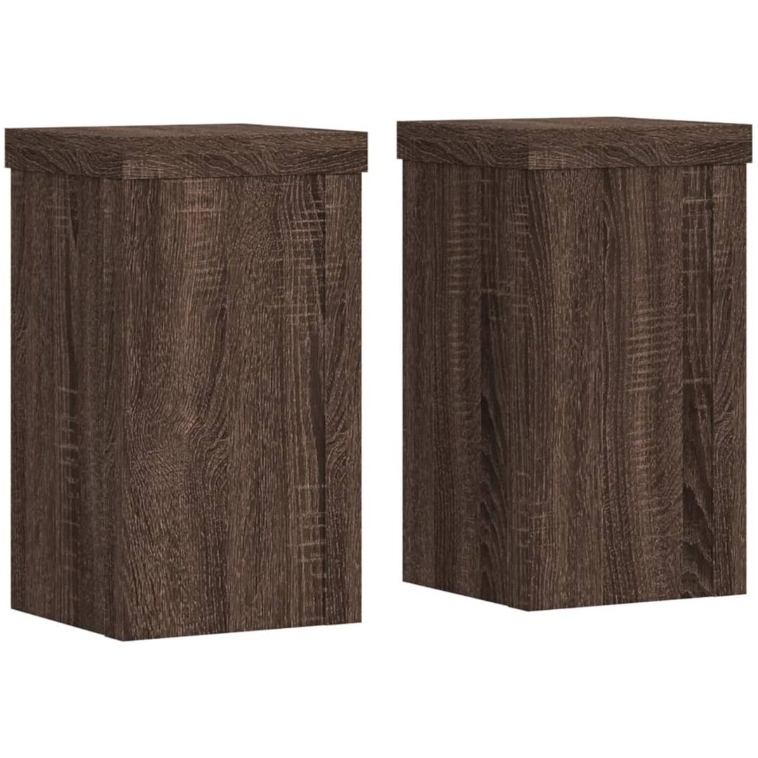 Växtställ 2 st brun ek konstruerat trä vidaXL 10 x 10 x 18 cm – bild 2