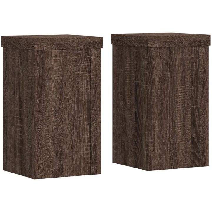 Växtställ 2 st brun ek konstruerat trä vidaXL 10 x 10 x 18 cm – bild 2