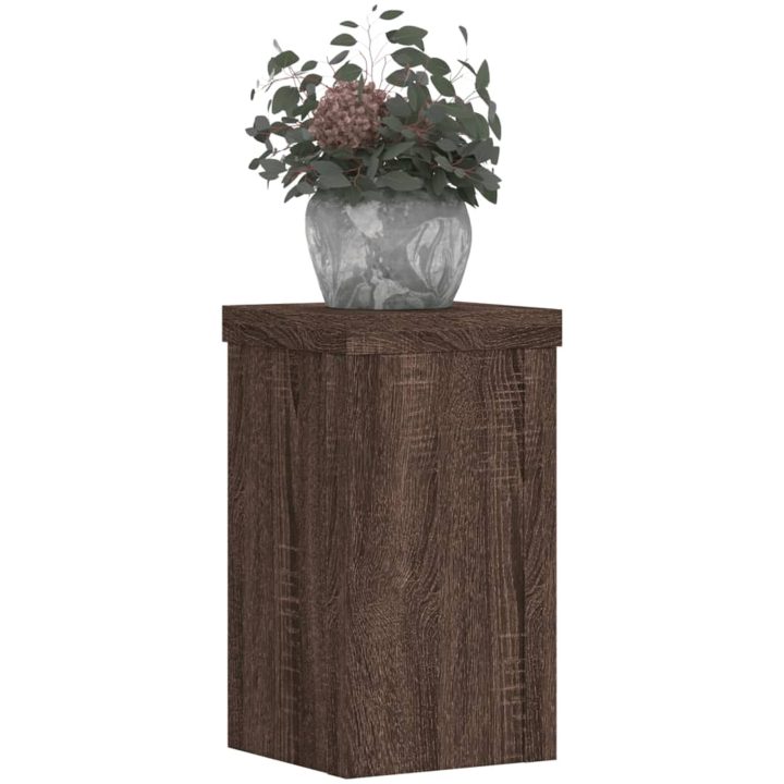 Växtställ 2 st brun ek konstruerat trä vidaXL 10 x 10 x 18 cm – bild 3